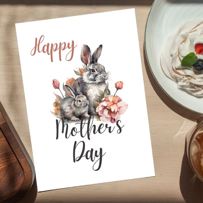 Printable Mother's Day Card Rabbit