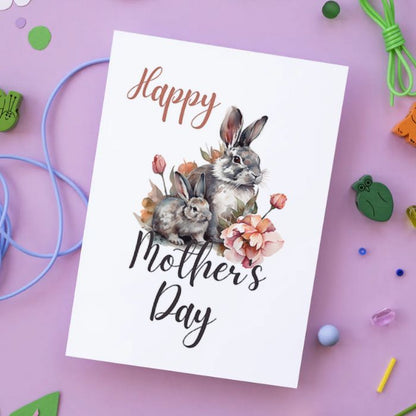 Printable Mother's Day Card Rabbit