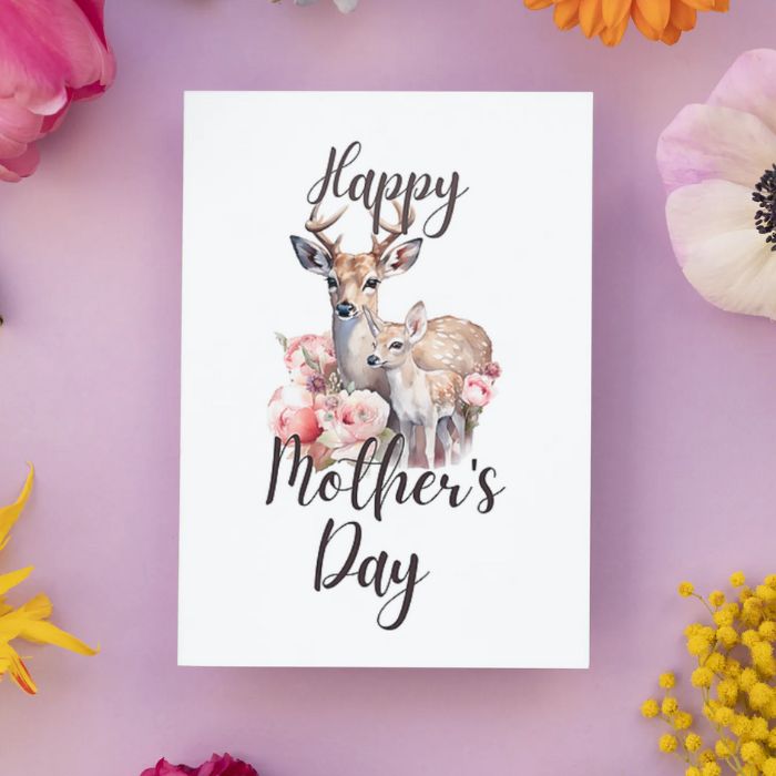 Printable Mother's Day Card Reindeer