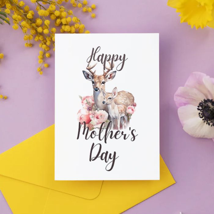 Printable Mother's Day Card Reindeer