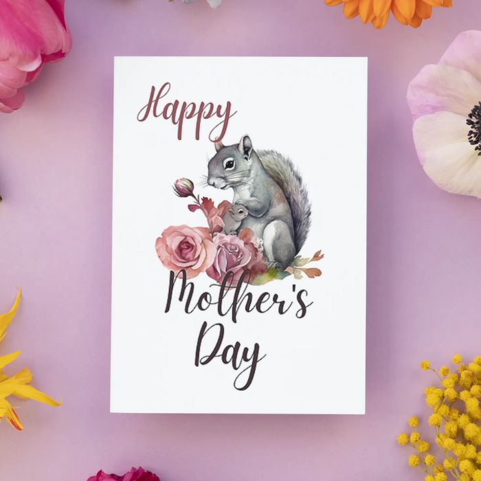 Printable Mother's Day Card Squirrel