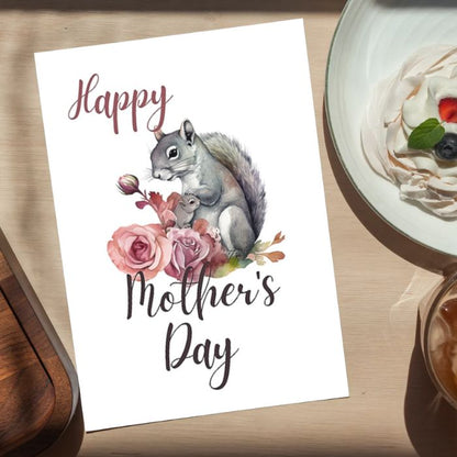 Printable Mother's Day Card Squirrel