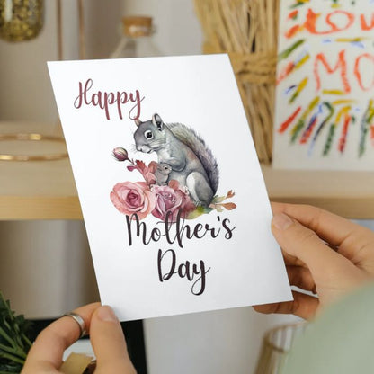 Printable Mother's Day Card Squirrel