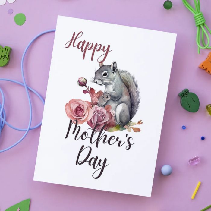 Printable Mother's Day Card Squirrel