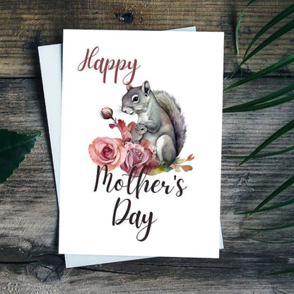 Printable Mother's Day Card Squirrel