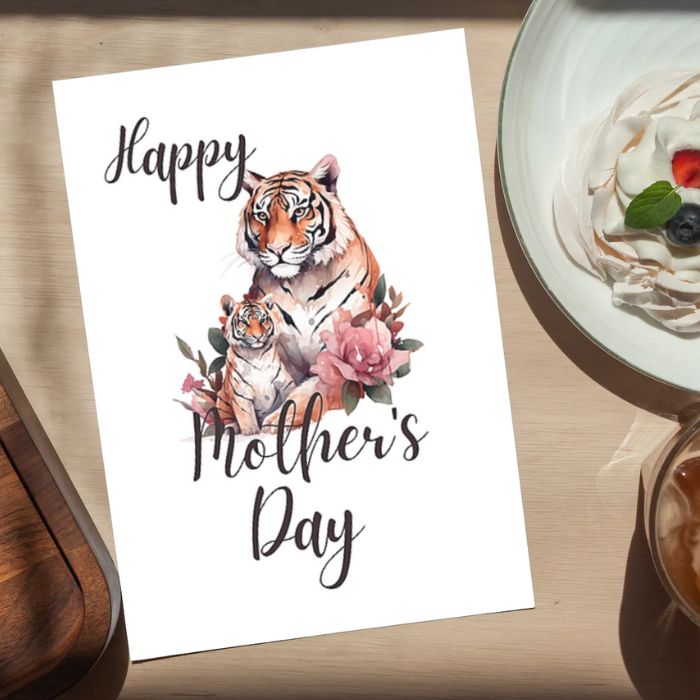 Printable Mother's Day Card Tiger