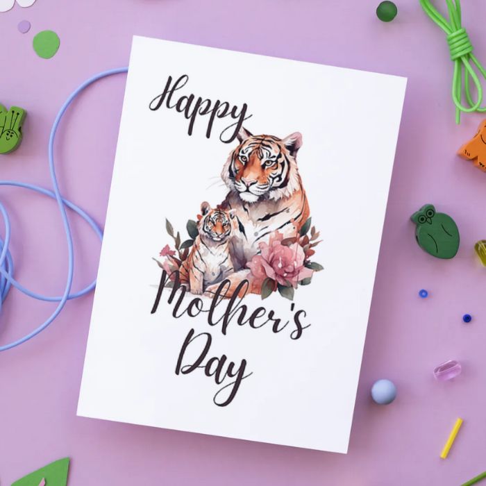 Printable Mother's Day Card Tiger