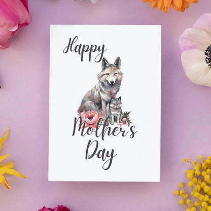 Printable Mother's Day Card Wolf