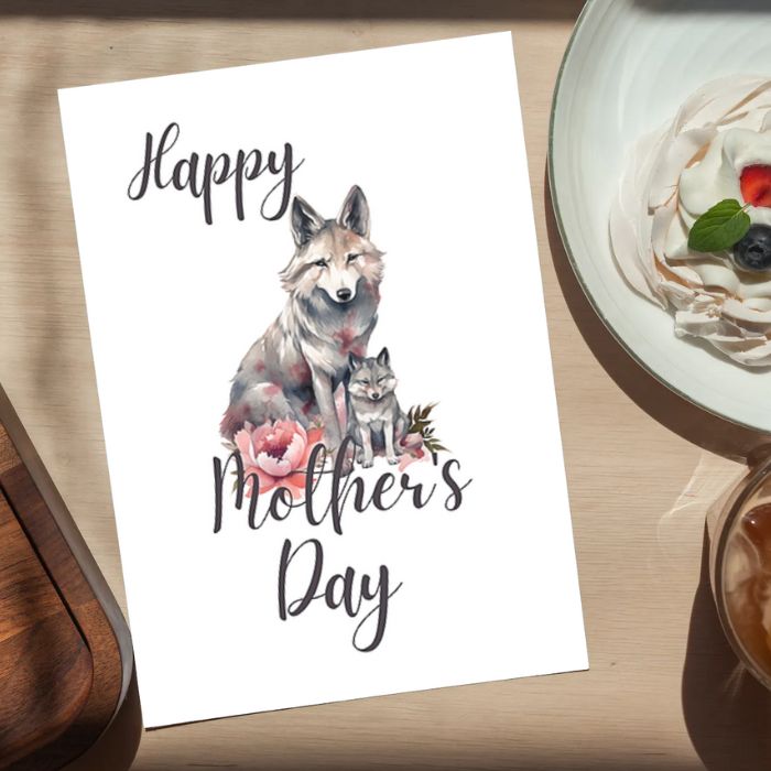 Printable Mother's Day Card Wolf