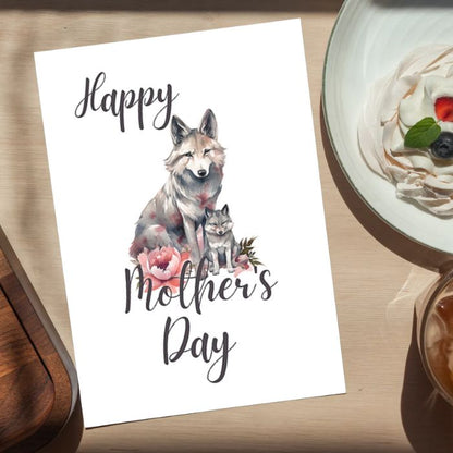 Printable Mother's Day Card Wolf