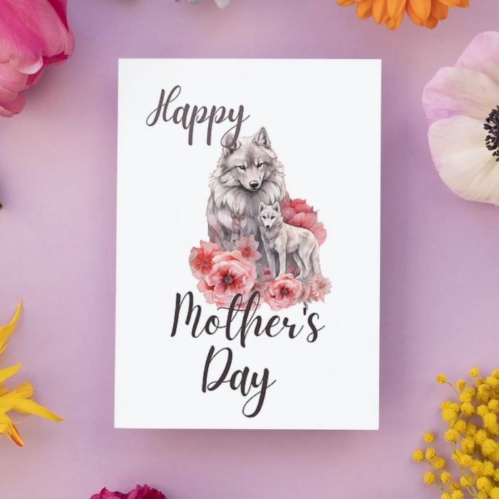 Printable Mother's Day Card Wolf #2