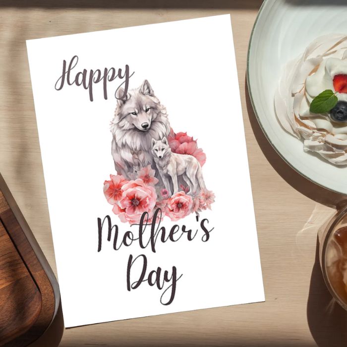 Printable Mother's Day Card Wolf #2