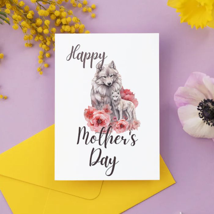 Printable Mother's Day Card Wolf #2