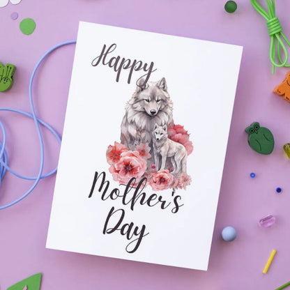 Printable Mother's Day Card Wolf #2