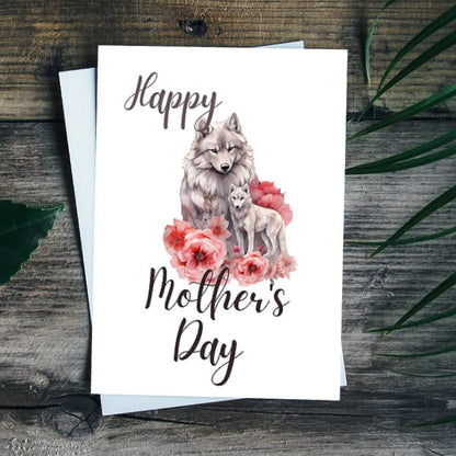 Printable Mother's Day Card Wolf #2