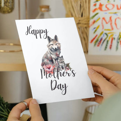 Printable Mother's Day Card Wolf