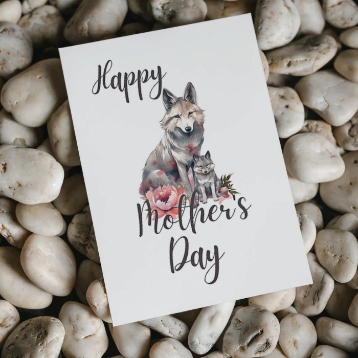 Printable Mother's Day Card Wolf