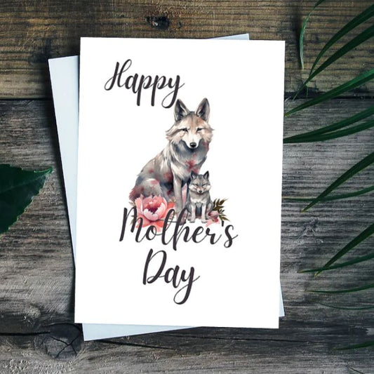 Printable Mother's Day Card Wolf