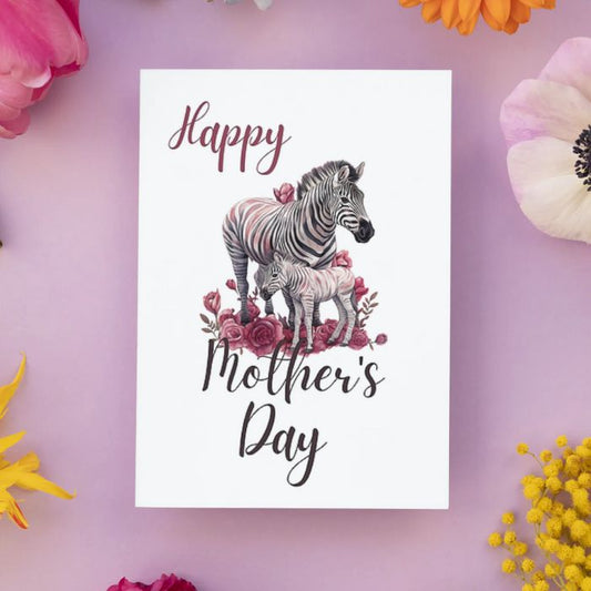 Printable Mother's Day Card Zebra