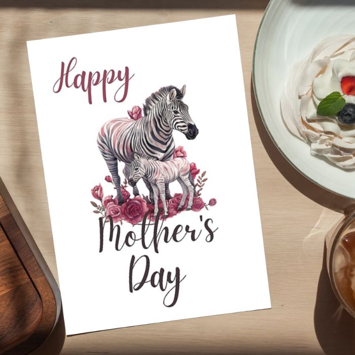 Printable Mother's Day Card Zebra