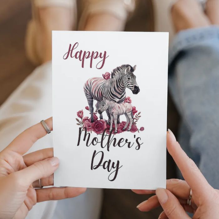 Printable Mother's Day Card Zebra