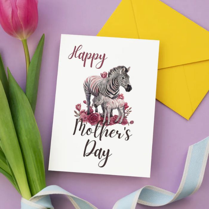 Printable Mother's Day Card Zebra