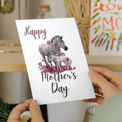 Printable Mother's Day Card Zebra