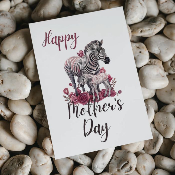 Printable Mother's Day Card Zebra