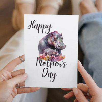 Printable Mother's Day Card Hippo