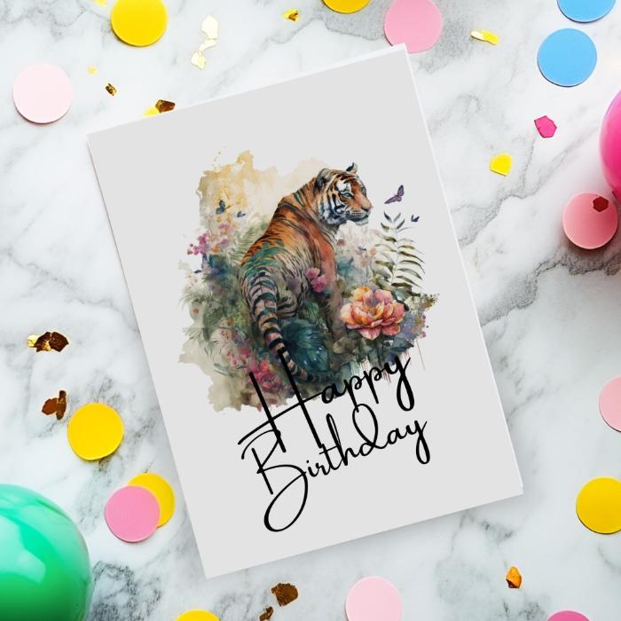 Printable Tiger Birthday Card #12