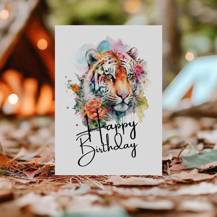 Printable Tiger Birthday Card #15