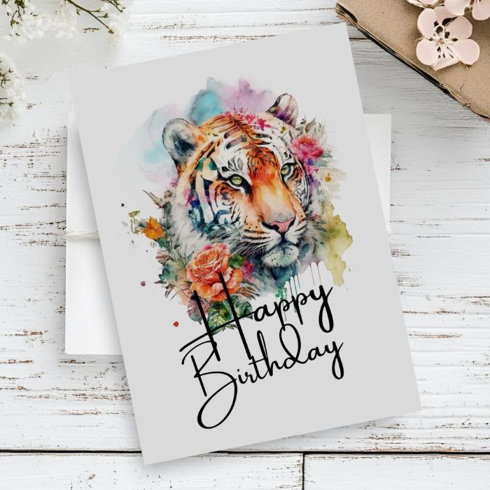 Printable Tiger Birthday Card #15