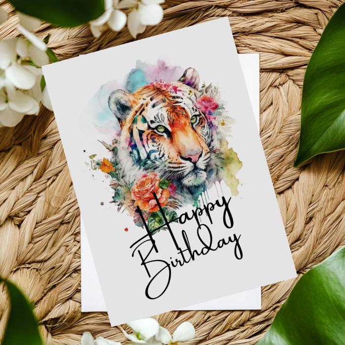 Printable Tiger Birthday Card #15