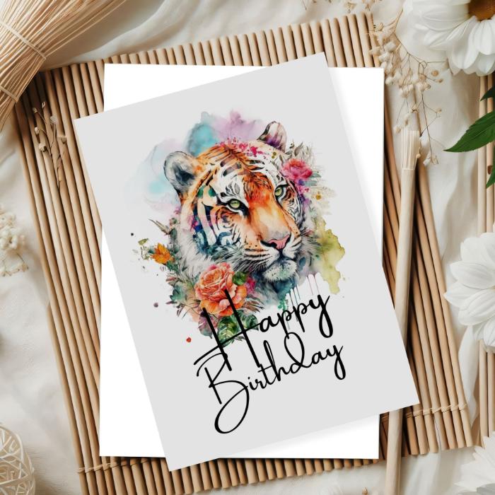 Printable Tiger Birthday Card #15