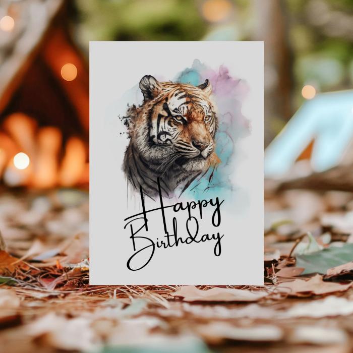 Printable Tiger Birthday Card #16