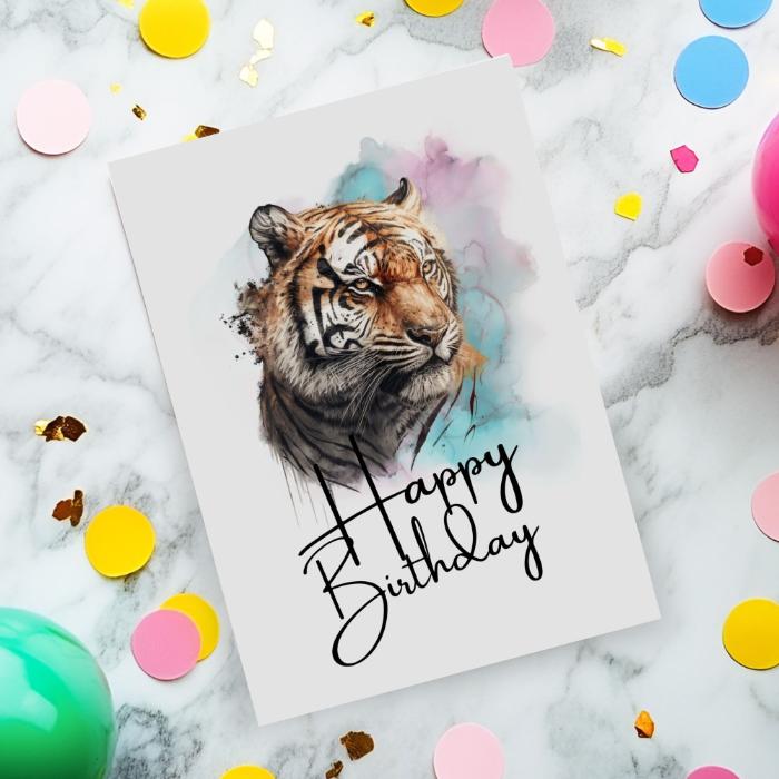 Printable Tiger Birthday Card #16