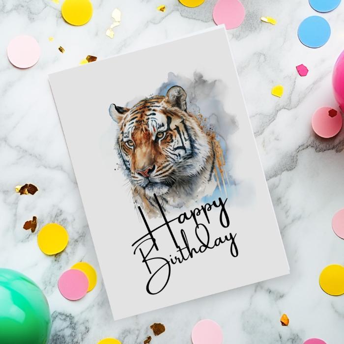 Printable Tiger Birthday Card #2