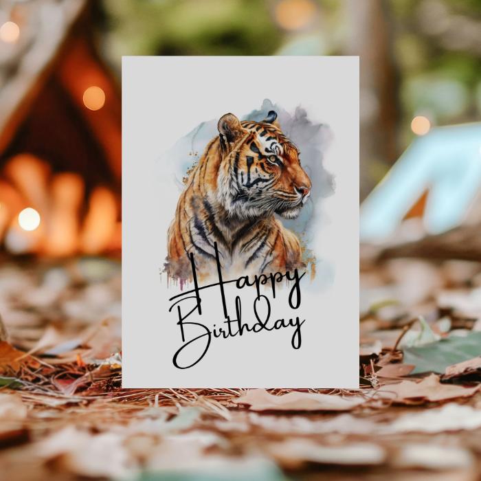 Printable Tiger Birthday Card #3