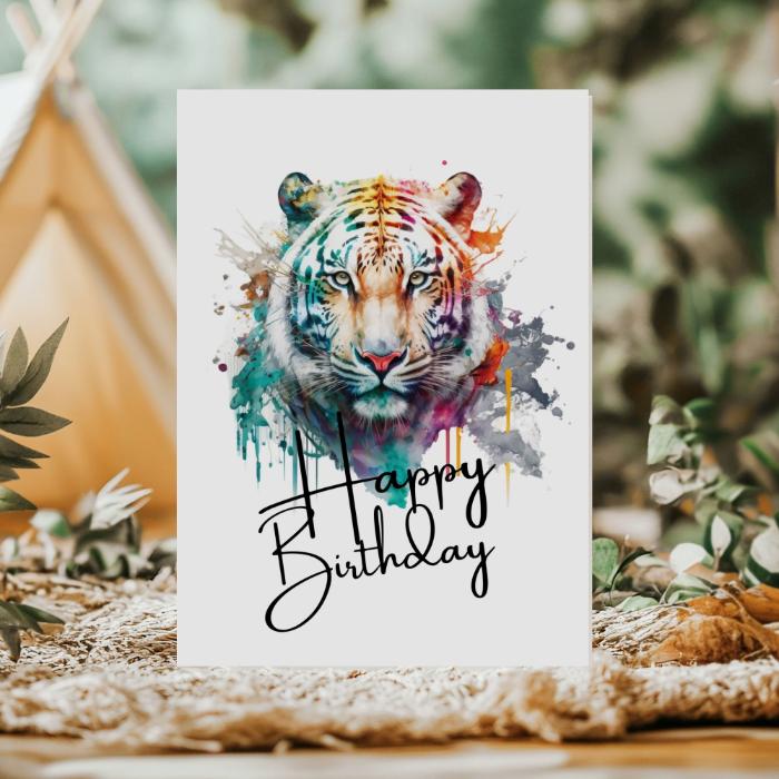 Printable Tiger Birthday Card #4