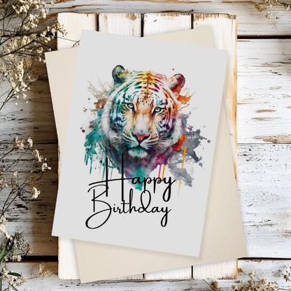 Printable Tiger Birthday Card #4