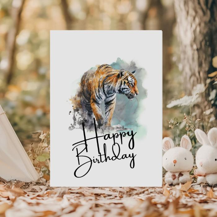 Printable Tiger Birthday Card #5