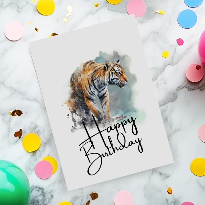 Printable Tiger Birthday Card #5