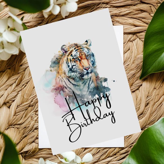 Printable Tiger Birthday Card #8