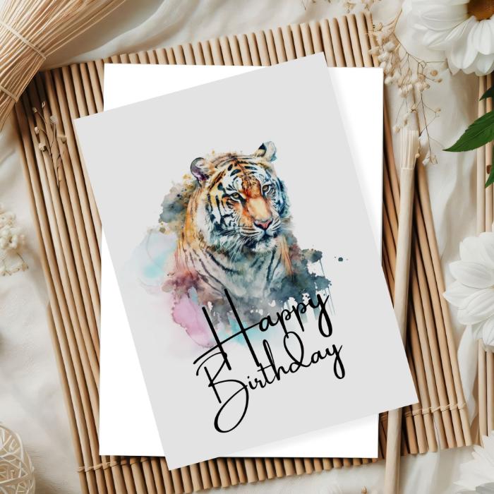 Printable Tiger Birthday Card #8