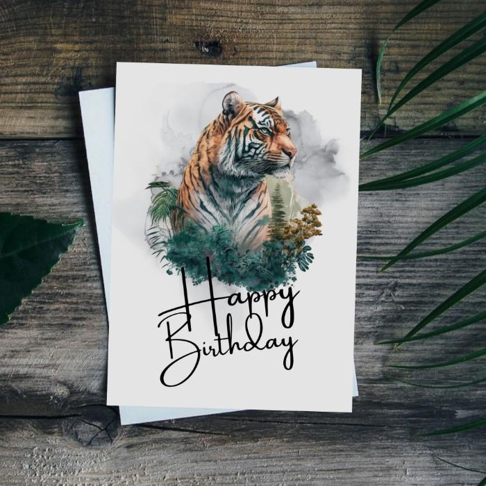 Printable Tiger Birthday Card #9