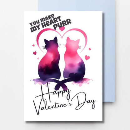 Cat Love Printable Valentine's Card