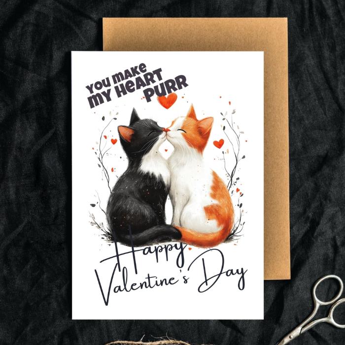 Printable Valentine's Card Tabby Cat Love