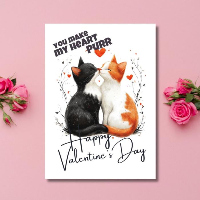 Printable Valentine's Card Tabby Cat Love