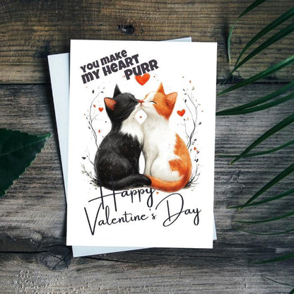 Printable Valentine's Card Tabby Cat Love