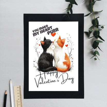 Printable Valentine's Card Tabby Cat Love